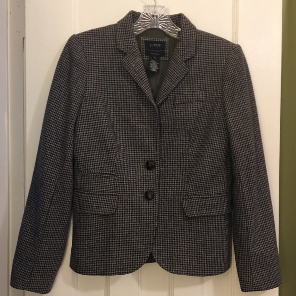 J. Crew Houndstooth Wool Blazer